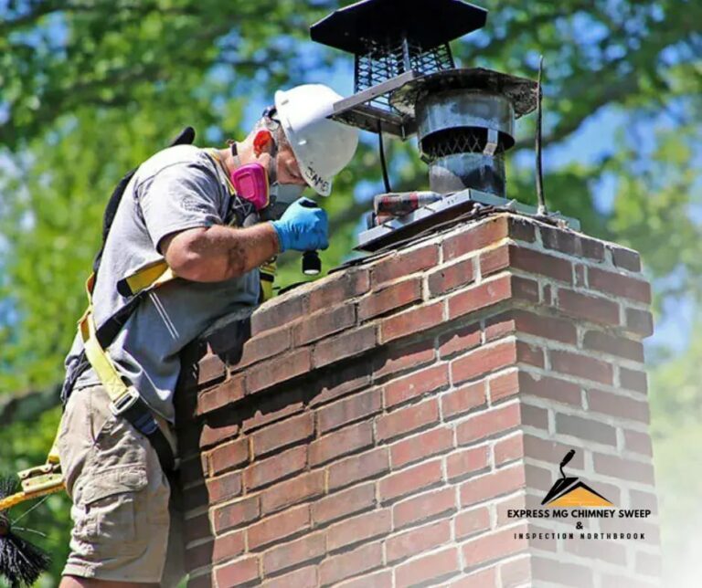 A professional performing a chimney inspection to ensure optimal fireplace performance and home safety.