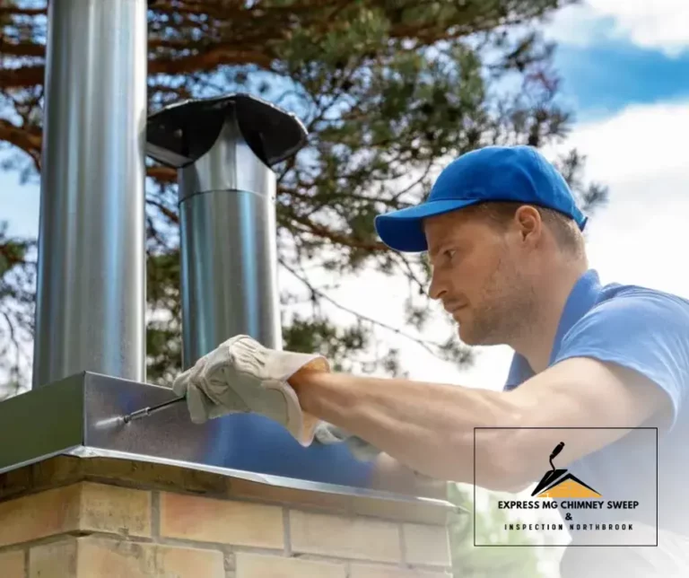 A homeowner inspects a brick chimney for signs of leaks to prevent water damage.